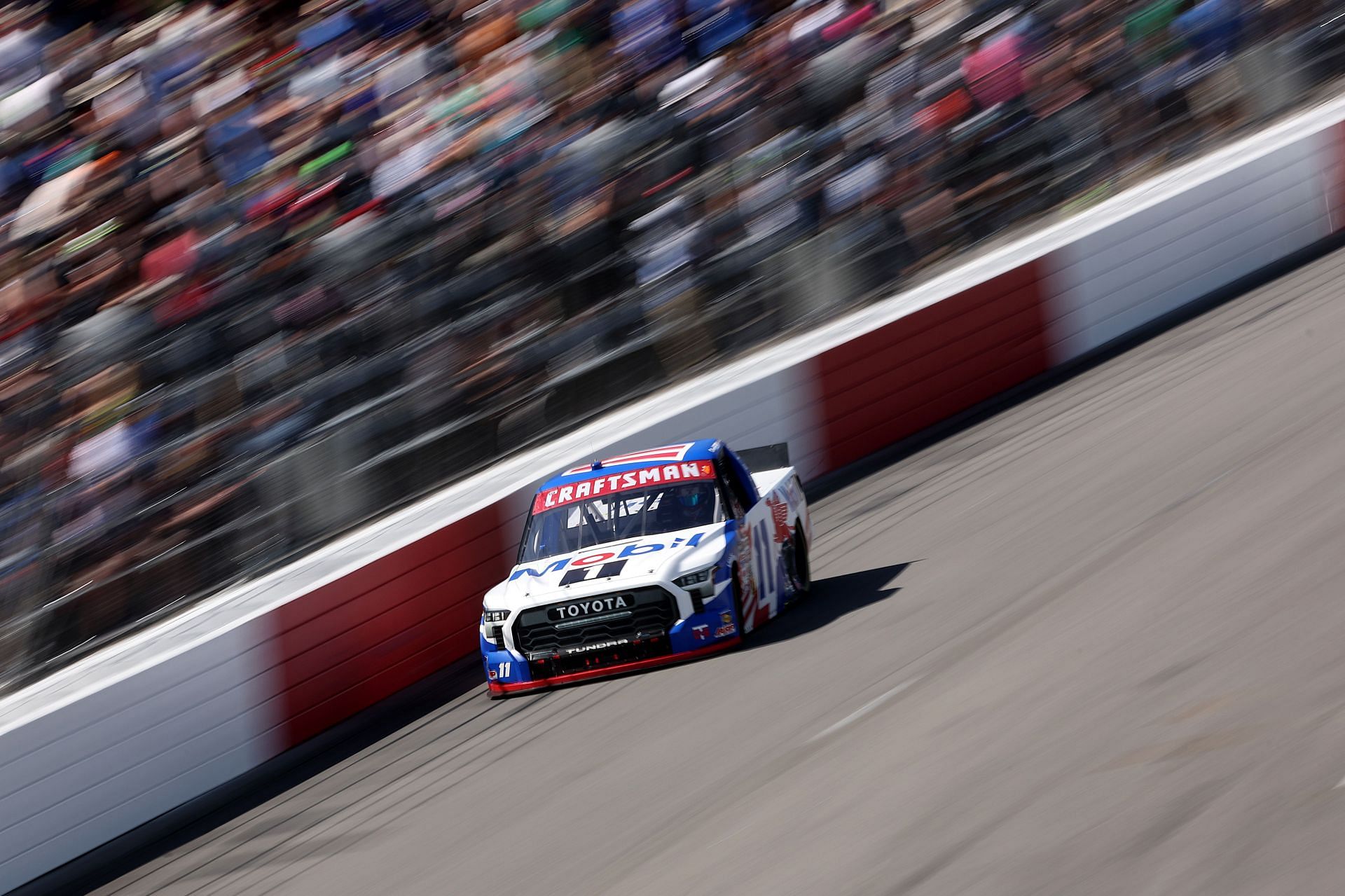 Corey Heim driving the #11 Toyota Tundra at North Wilkesboro Speedway - Source: Getty